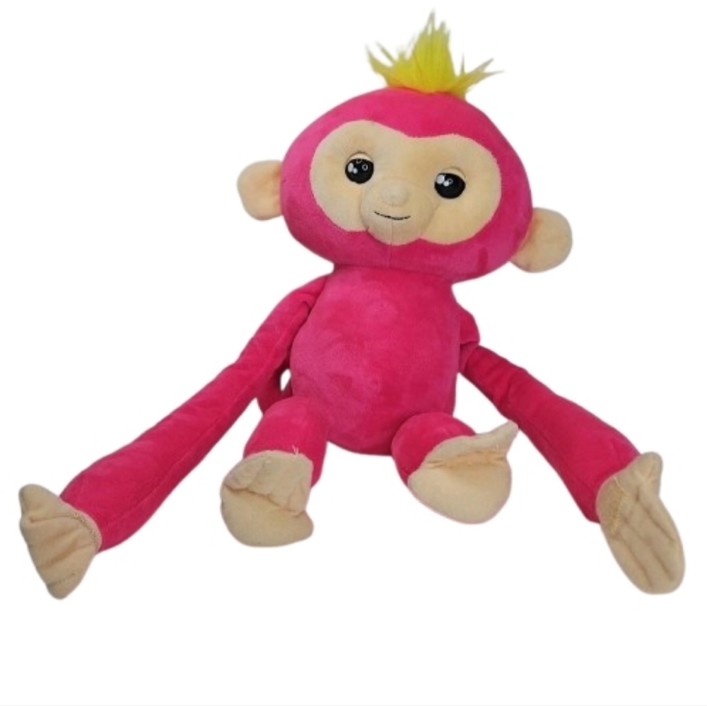2018 WowWee Fingerlings Bella Hugs Interactive Pink Plush Monkey 16”